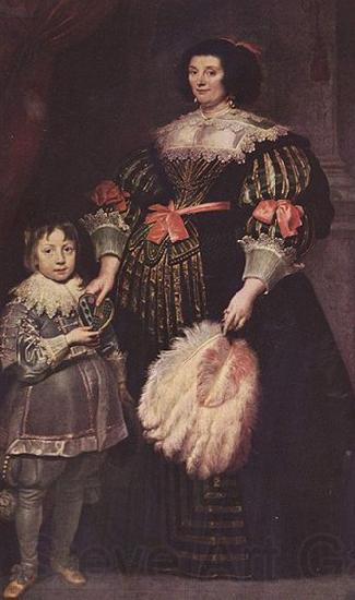 Anthony Van Dyck Portrat der Charlotte Butkens, Herrin von Anoy, mit ihrem Sohn Norge oil painting art